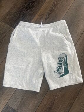 Gray Graphic Skate Shorts